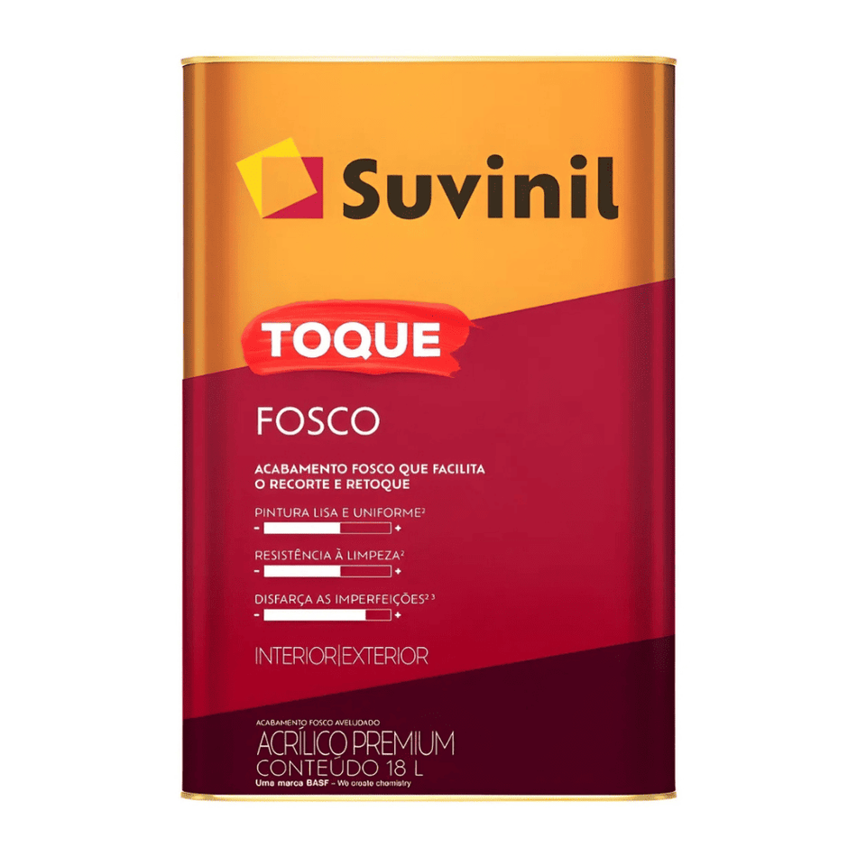 Tinta Acrílica Premium Suvinil Toque Fosco 18L Gelo