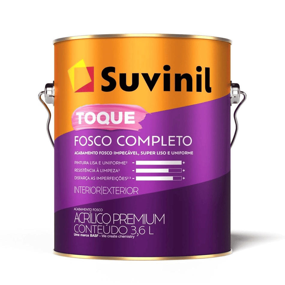 Tinta Acrílica Premium Suvinil Toque Fosco Completo 3,6L Palha