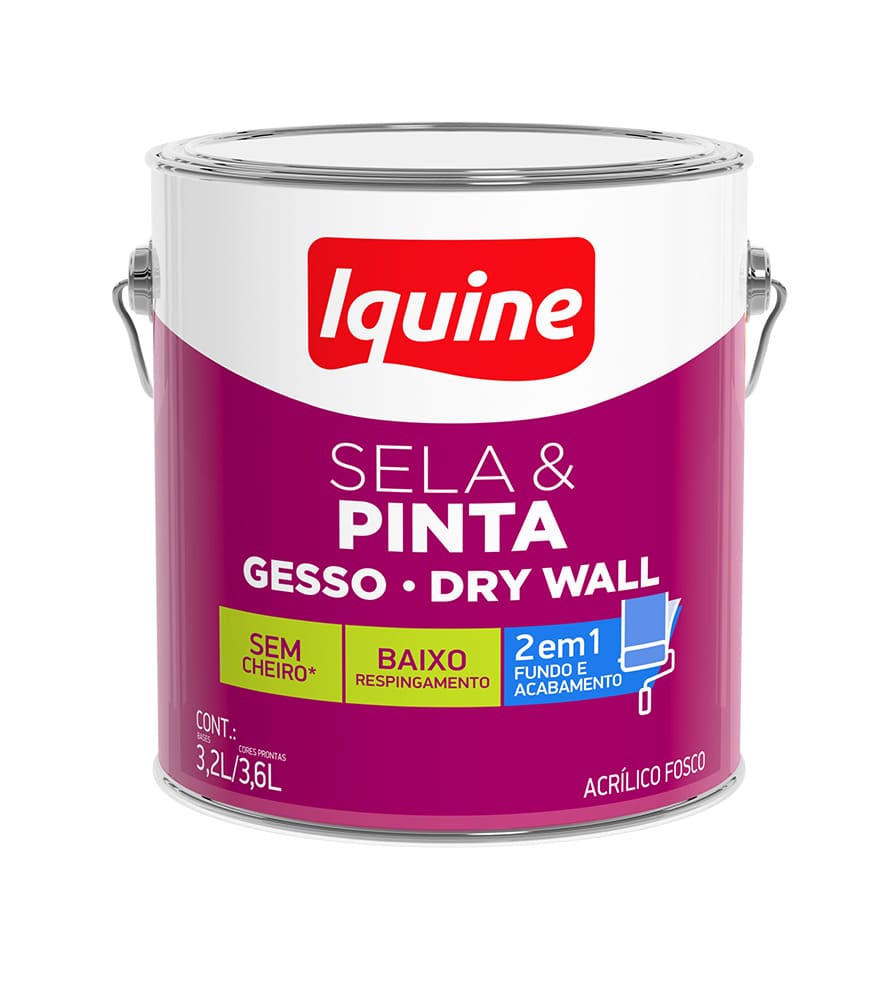 Tinta Gesso 3,6L - Gesso &amp; Drywall - Dupla  Acao - Sela &amp; Pinta