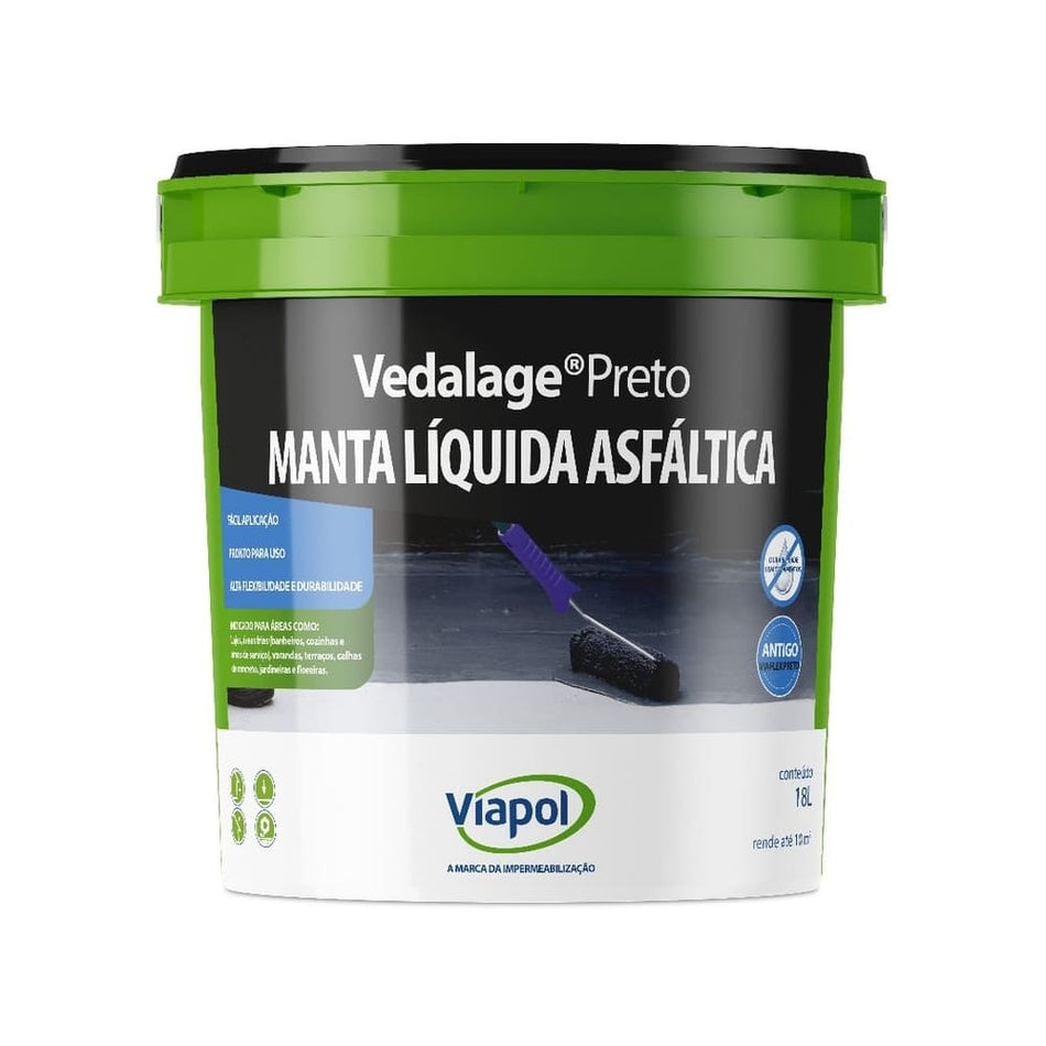 Vedalage Preto Manta Asfáltica Liquida Viapol 3,6Kg