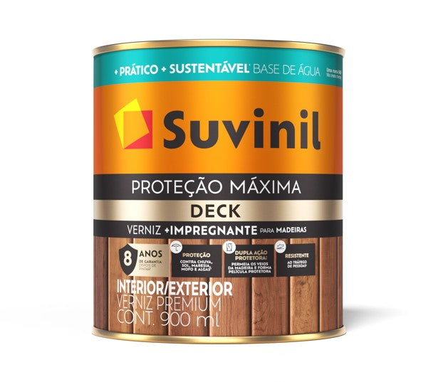 Verniz Deck Acetinado 0,9L Natural - B.Agua - Protecao Maxima