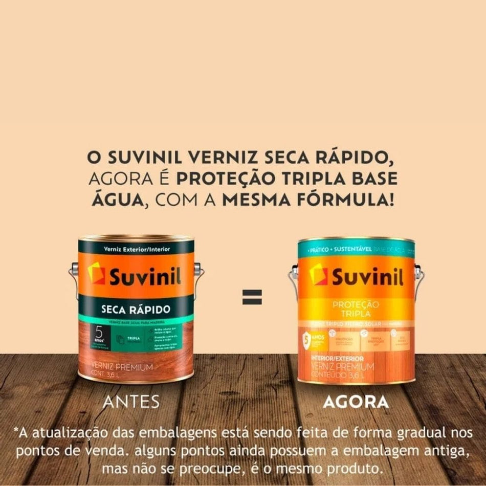 Verniz Premium Filtro Solar Brilhante 0,9L B.Água Seca Rápido Suvinil