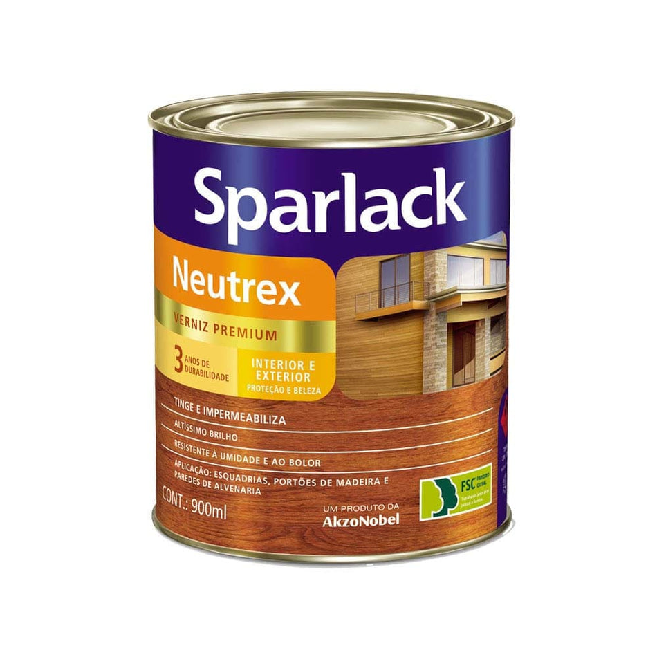 Verniz Tingidor Brilhante Sparlack Neutrex 900ml Mogno Avermelhado