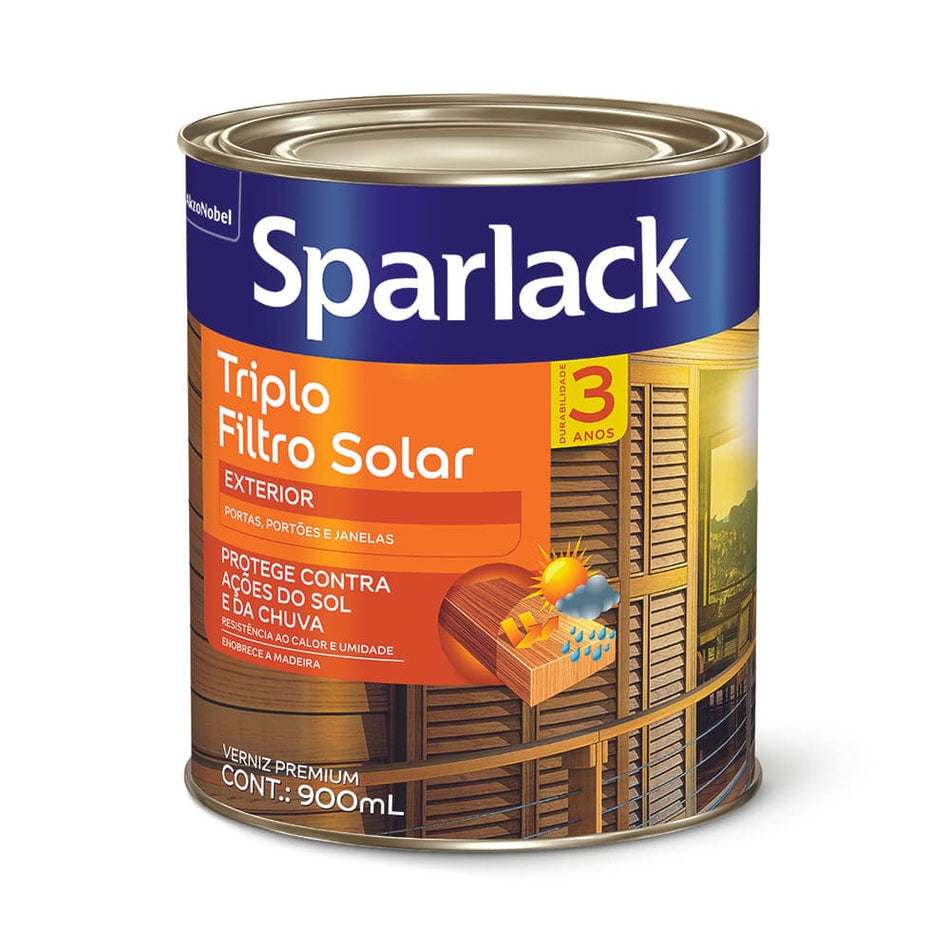 Verniz Triplo Filtro Solar Acetinado Sparlack 900Ml
