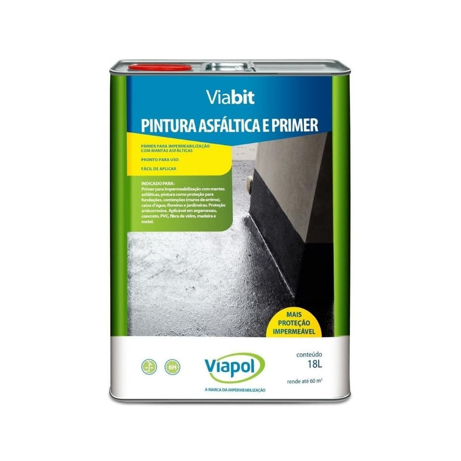 Viabit Tinta Asfáltica Impermeabilizante Viapol 18 Litros