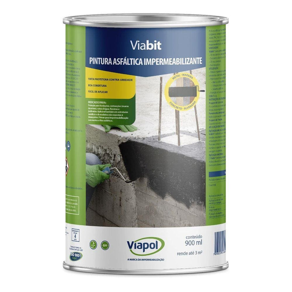 Viabit Tinta Asfáltica Impermeabilizante Viapol 900Ml